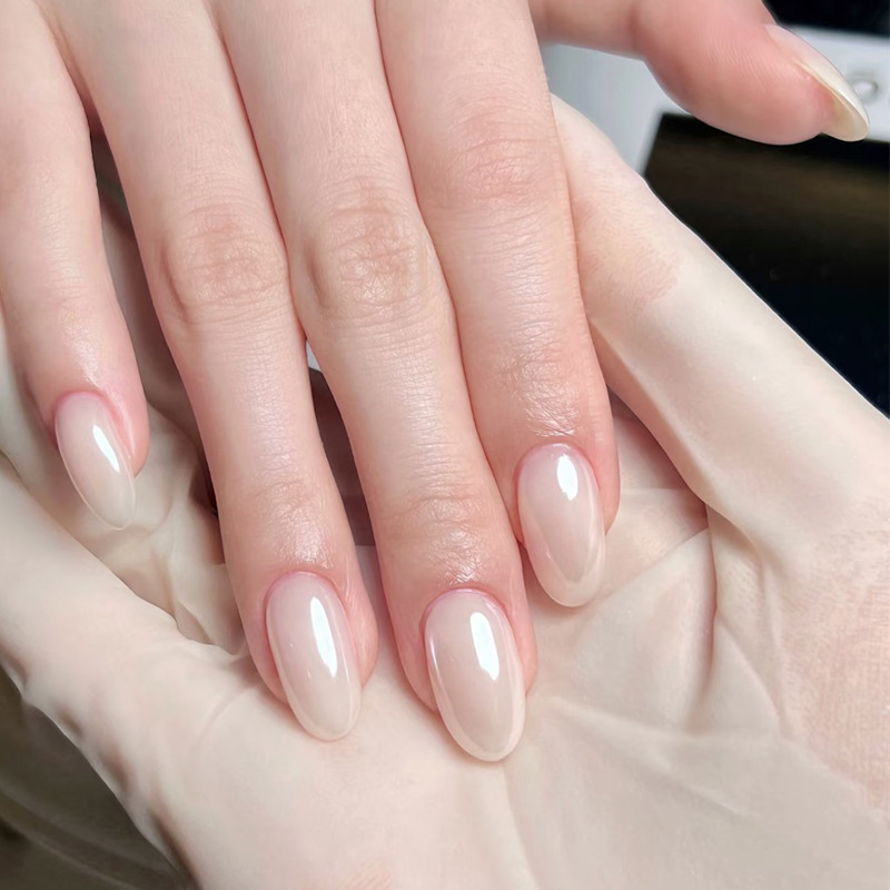 Nail Art Press On - 24개 심플 아크릴 프레스온 네일 미디엄