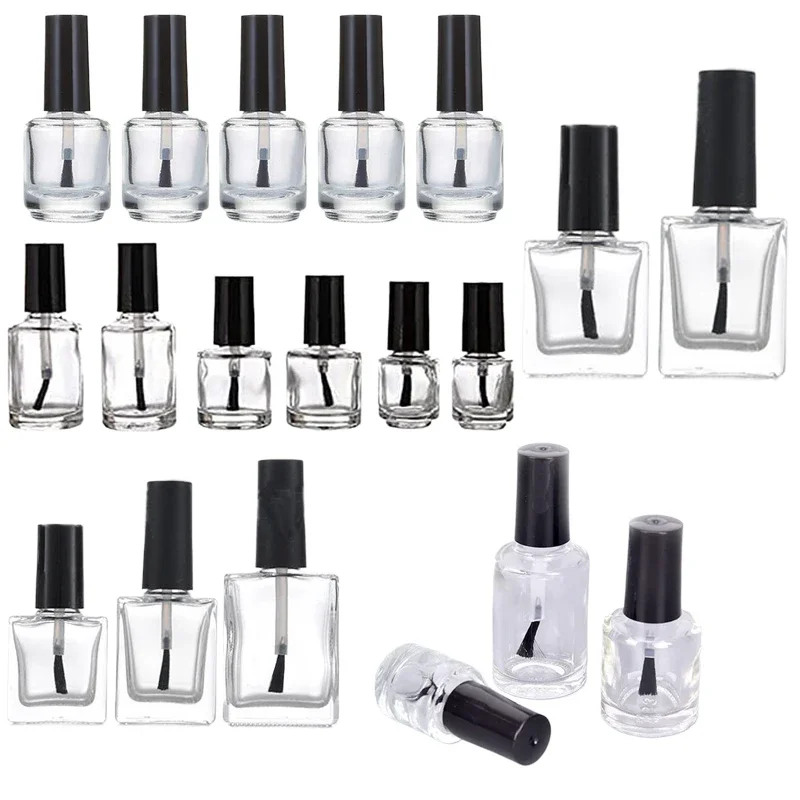 Nail Fan Brush - 5Pcs 5ml/10ml/15ml 빈 미니 유리 매니큐어