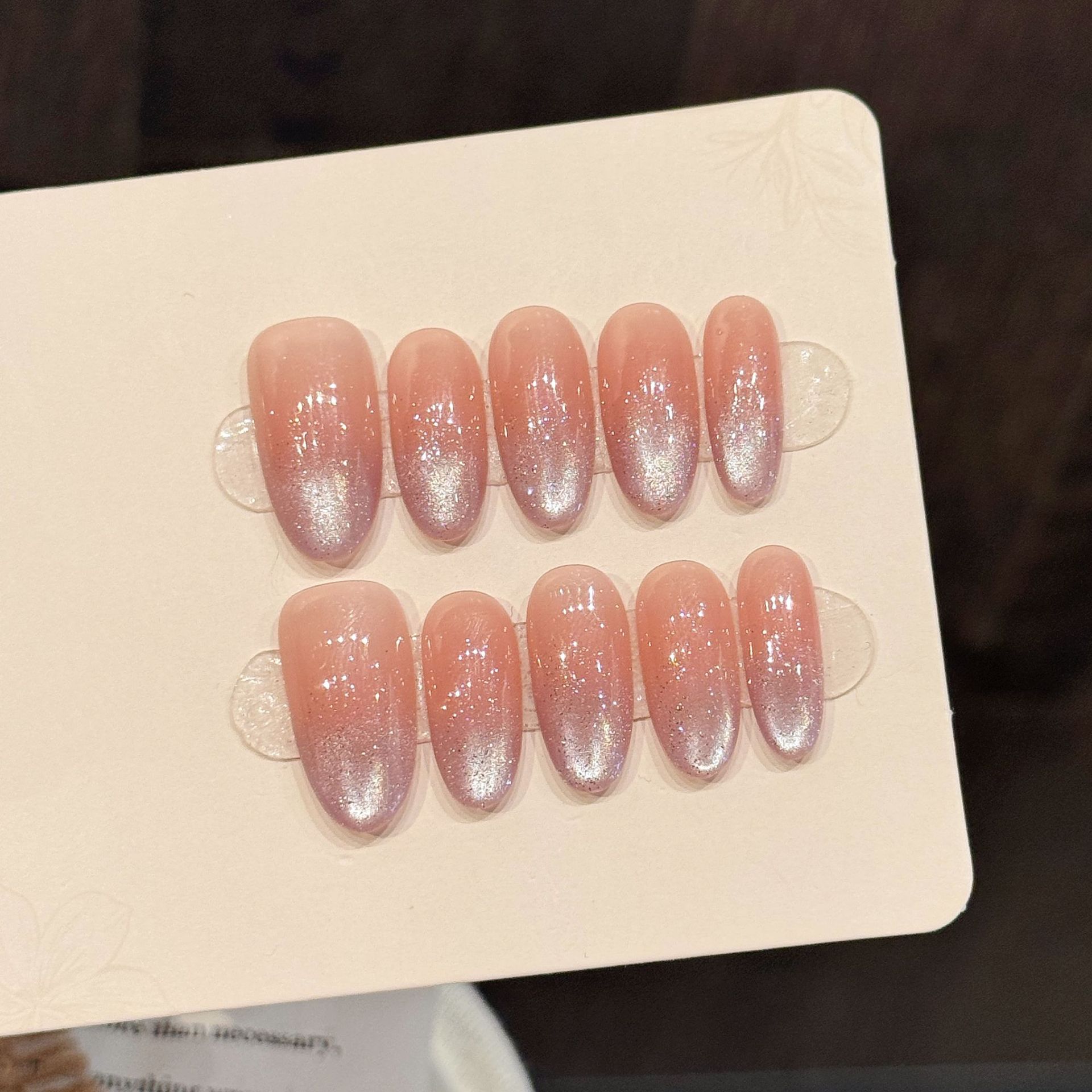 Nail Adhesive Tab - 10개입 럭셔리 핸드메이드 프레스온 네일, 중간