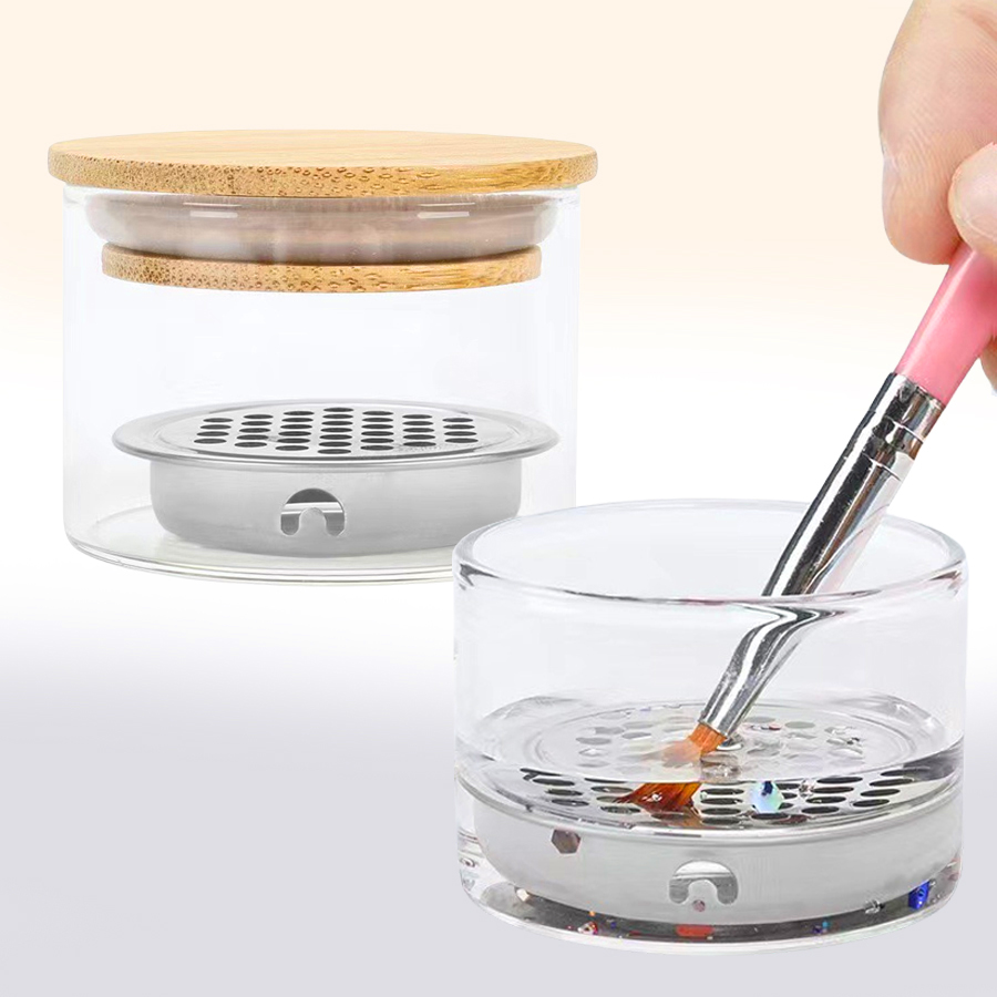 Nail Fan Brush - 네일 아트 브러쉬 세척 컵 네일
