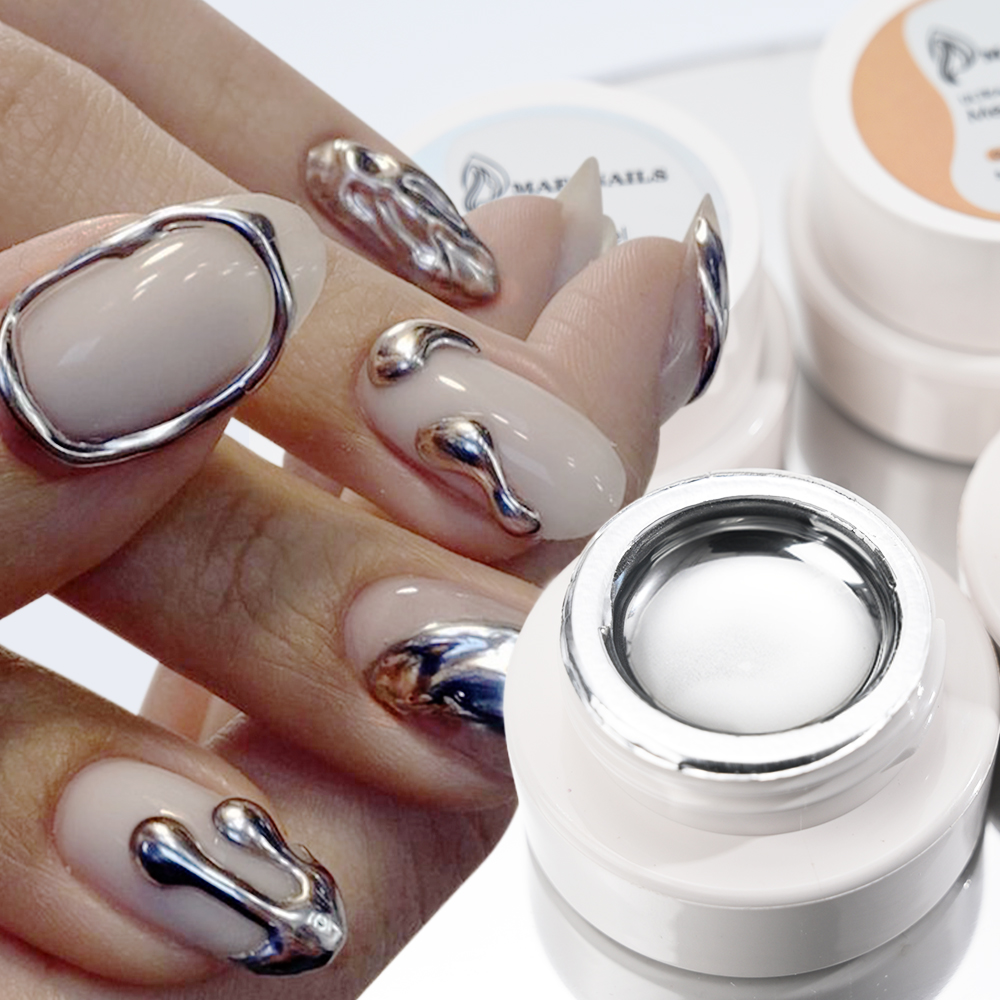 Nail Glitter Chrome - 5ml 실버 골드 메탈릭 젤 네일