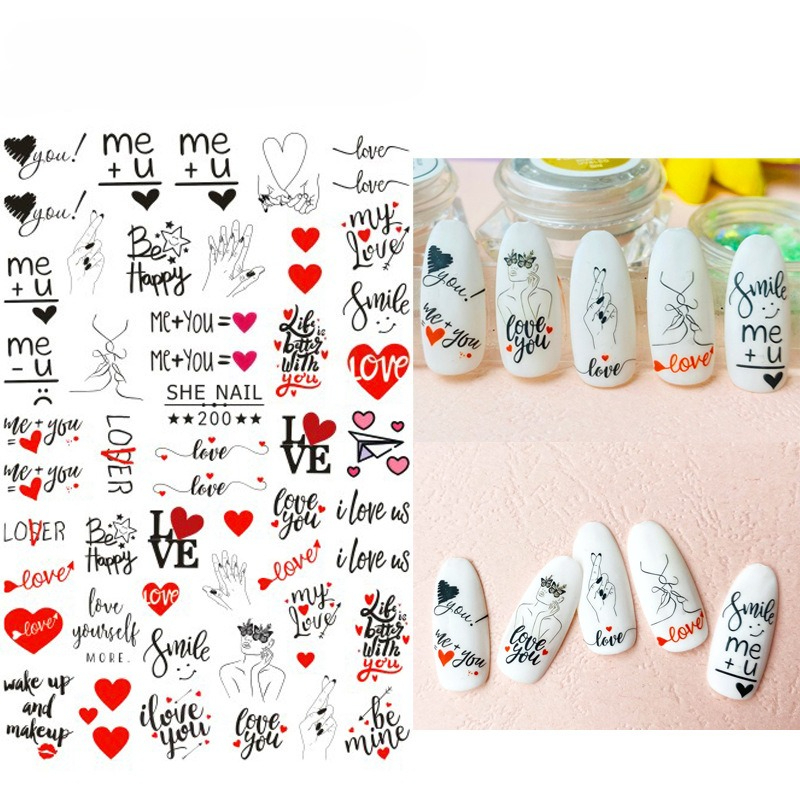 Nail Art Valentines Day - 1pcs 영어 알파벳 문자 발렌타인 데이