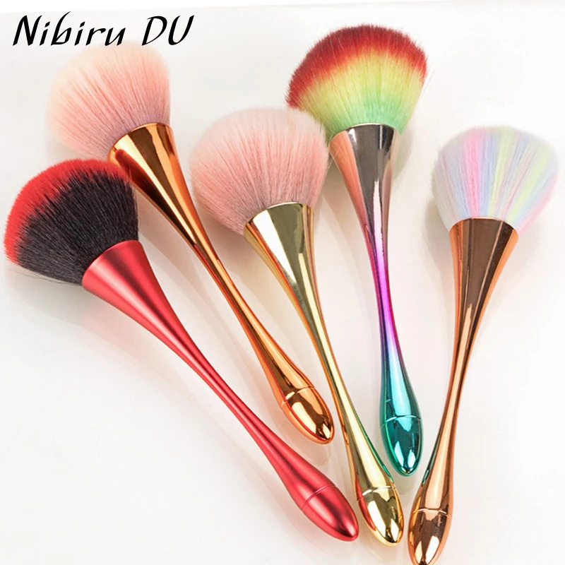 Nail Fan Brush - 전문 네일 아트 브러쉬 로즈 골드