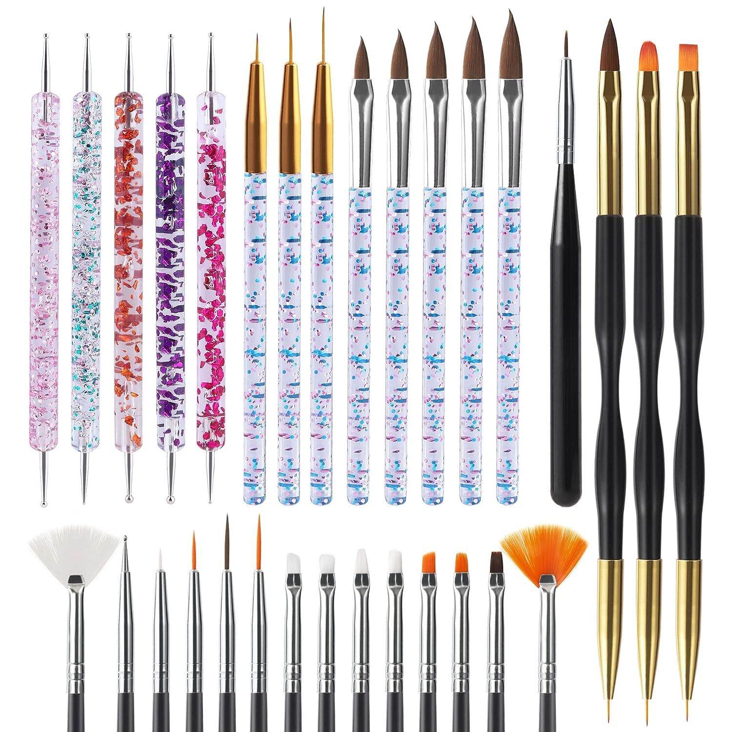 Nail Fan Brush - 6/31Pcs 네일 아트 브러쉬 디자인 팁