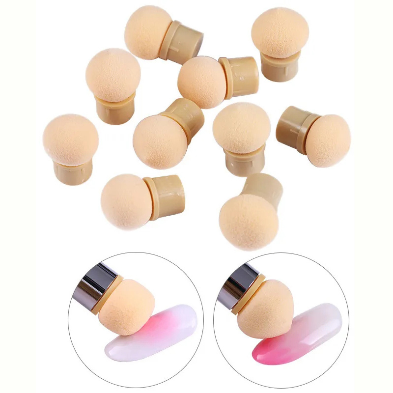 Nail Fan Brush - 라운드 샤프 헤드 스폰지 헤드 교체