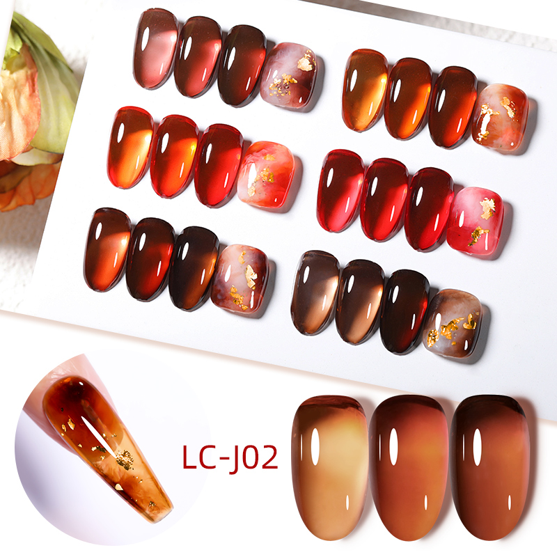 LILYCUTE 7ML 젤리 앰버 젤 매니큐어 네일 아 - Nail Art Leopard 리뷰 및 가격