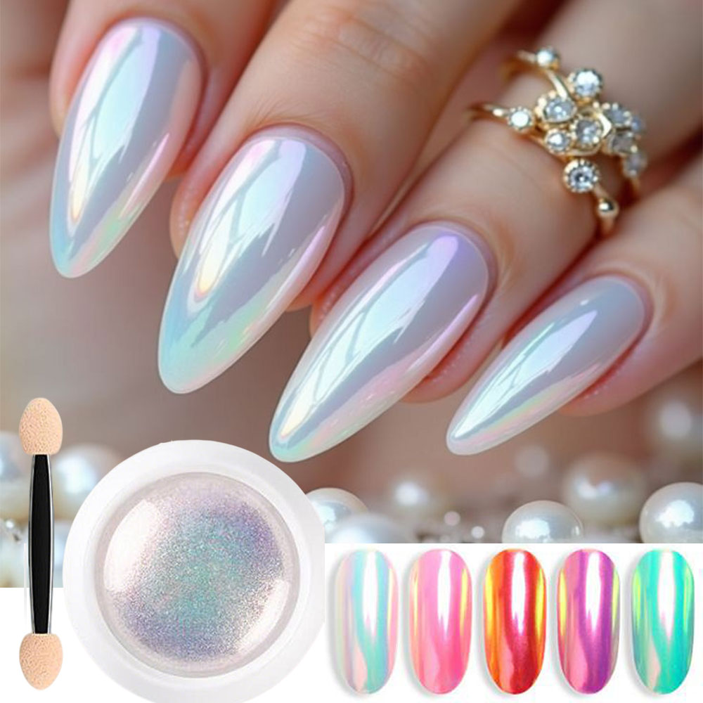 1jar 오로라 머메이드 펄 미러 크롬 네일 파우더 레 - Nail Glitter Chrome 리뷰 및 가격