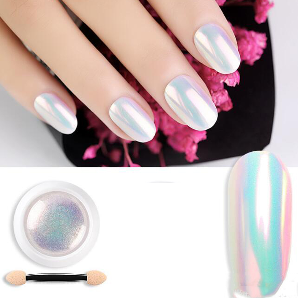 1jar 오로라 머메이드 펄 미러 크롬 네일 파우더 레 - Nail Glitter Chrome 리뷰 및 가격