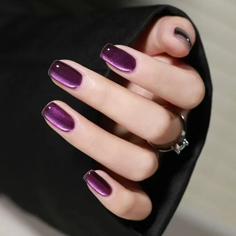 고양이 눈 손톱 전체 세트 도구 포함 가짜 손톱, 짧은 - Nail Art Press On 리뷰 및 가격