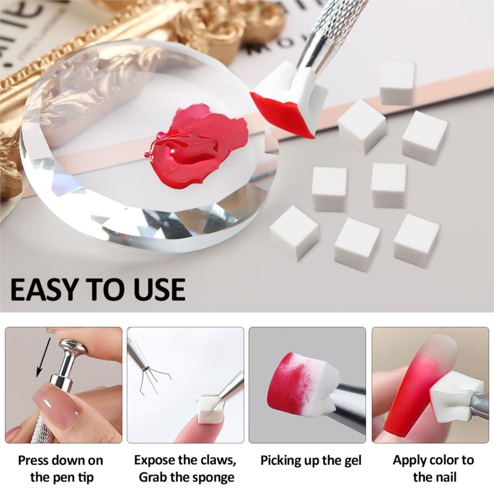 50/100개입 화이트 미니 네일 스펀지 그랩핑 펜 포 - Nail Fan Brush 리뷰 및 가격