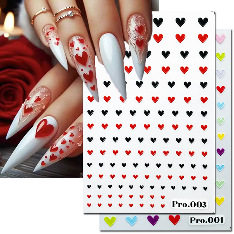 5d 엠보싱 네일 아트 스티커, 발렌타인 데이, 레드, - Nail Art Valentines Day 리뷰 및 가격