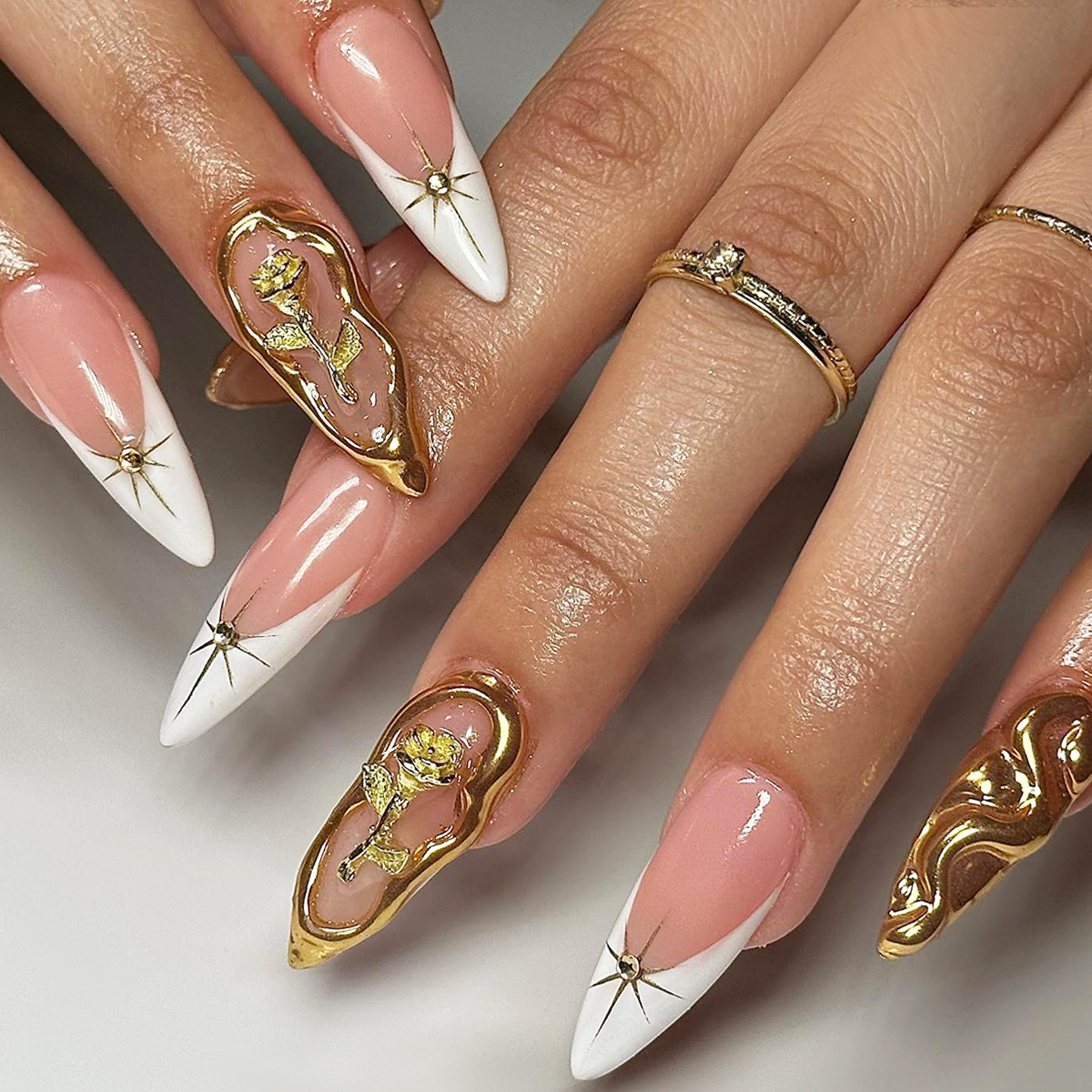 24개 레오파드 프린트 프렌치 아몬드 모양 가짜 손톱, - Nail Art Leopard 리뷰 및 가격