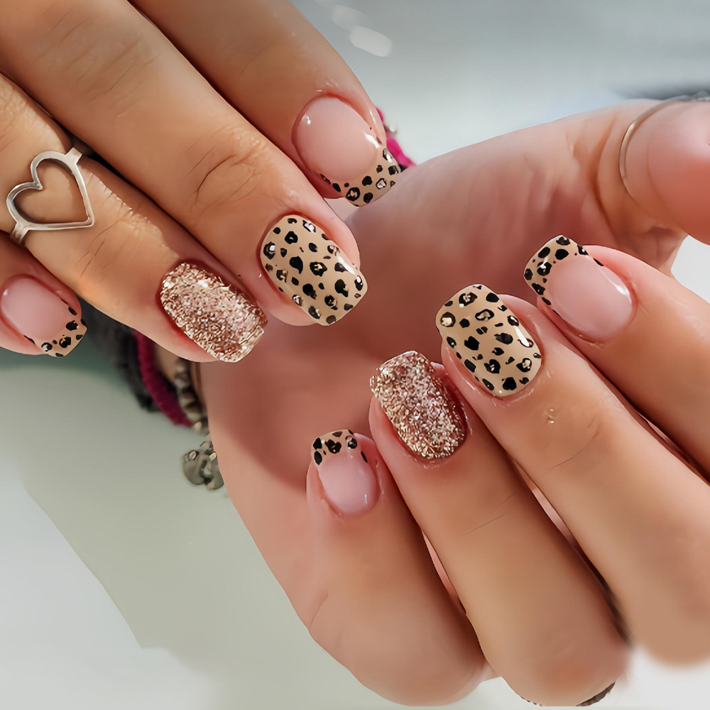 여성 소녀들을 위한 짧고 긴 가짜 손톱 패션 레오파드  - Nail Art Leopard 리뷰 및 가격