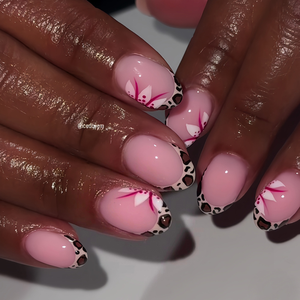 여성 소녀들을 위한 짧고 긴 가짜 손톱 패션 레오파드  - Nail Art Leopard 리뷰 및 가격