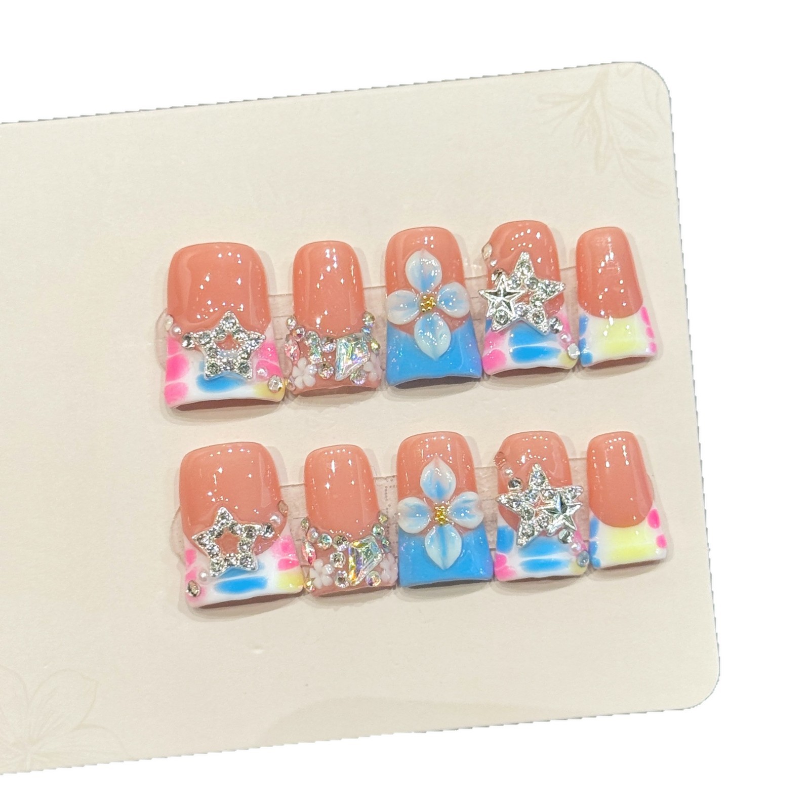 10개입 럭셔리 핸드메이드 프레스온 네일, 덕빌 타입  - Nail Adhesive Tab 리뷰 및 가격