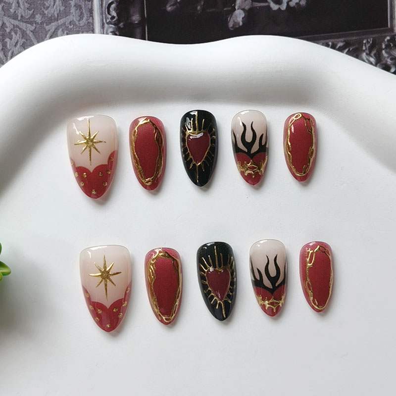 여성용 할로윈 파티 테마 퍼플 블랙 캣 러프 파우더 캣 - Nail Art Press On 리뷰 및 가격