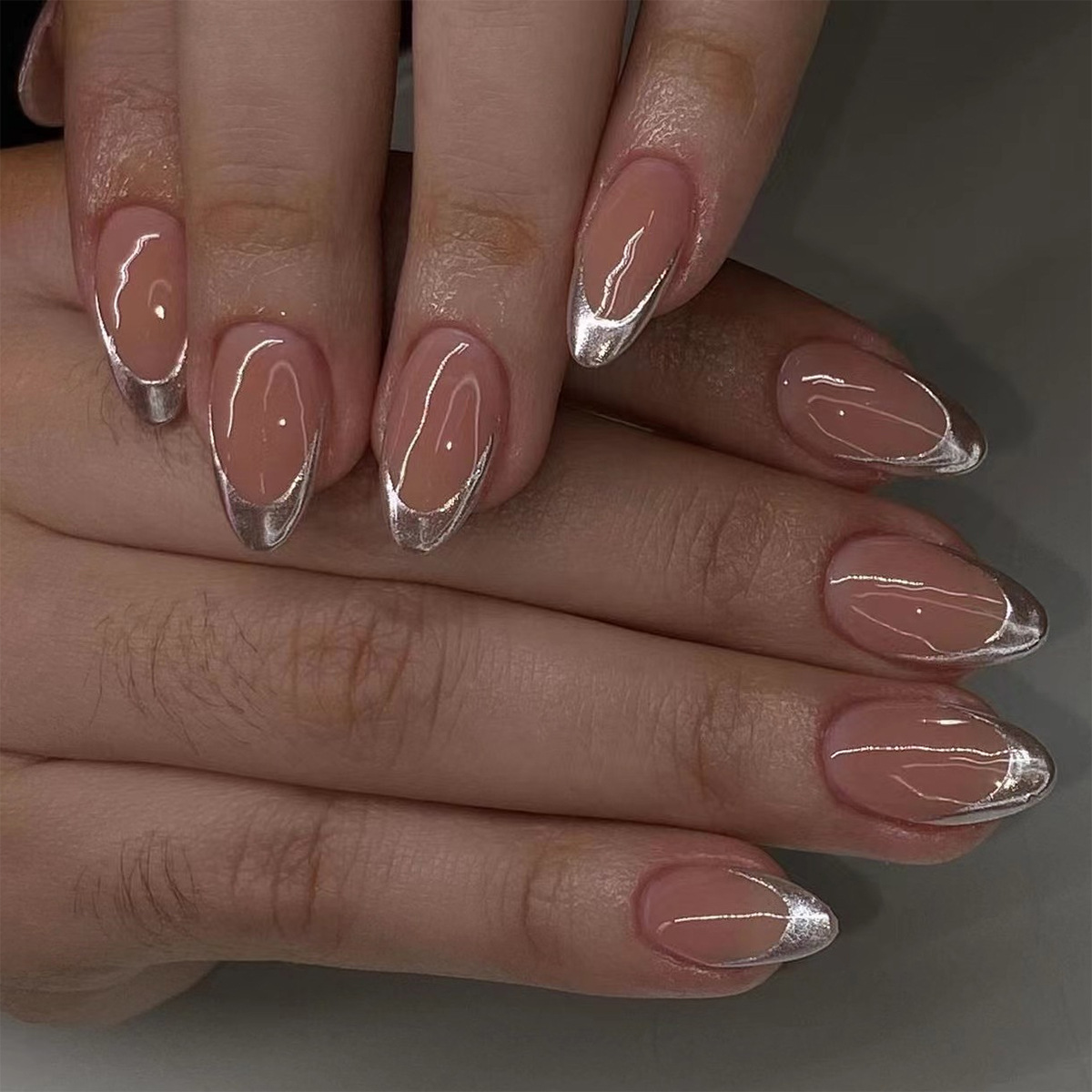 24개 심플 그린 프렌치 네일 팁, 완성된 패션 플라워 - Nail Art Press On 리뷰 및 가격