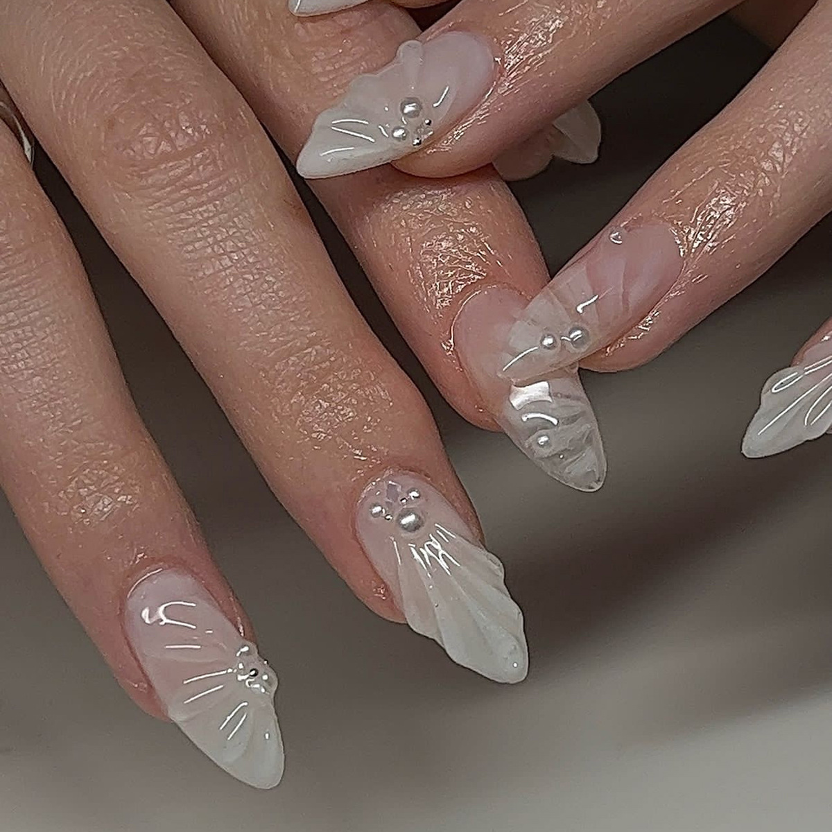 24개 심플 그린 프렌치 네일 팁, 완성된 패션 플라워 - Nail Art Press On 리뷰 및 가격