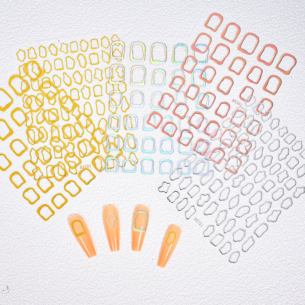 1Pc 3D 골드 중공 불규칙한 기하학 네일 스티커 홀 - Nail Art Leopard 리뷰 및 가격