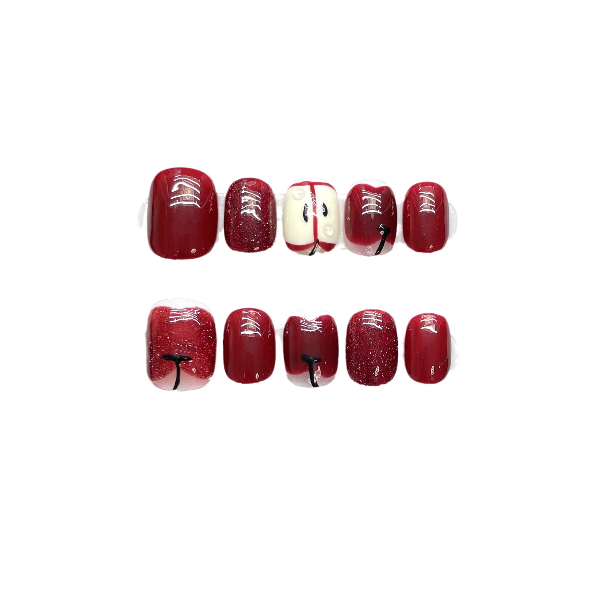 10개입 럭셔리 핸드메이드 프레스온 네일, 짧은 원형  - Nail Art Press On 리뷰 및 가격
