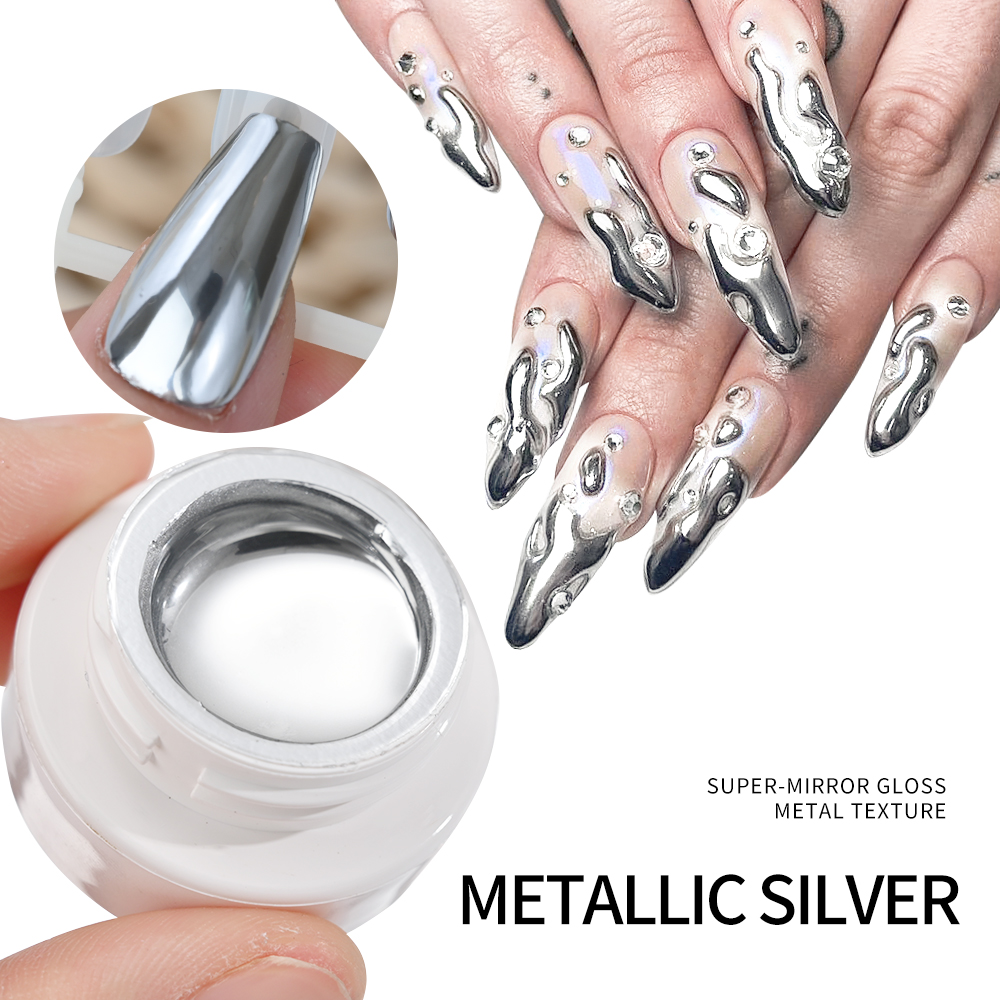 5ml 실버 골드 메탈릭 젤 네일 폴리쉬 크롬 3D 메 - Nail Glitter Chrome 리뷰 및 가격