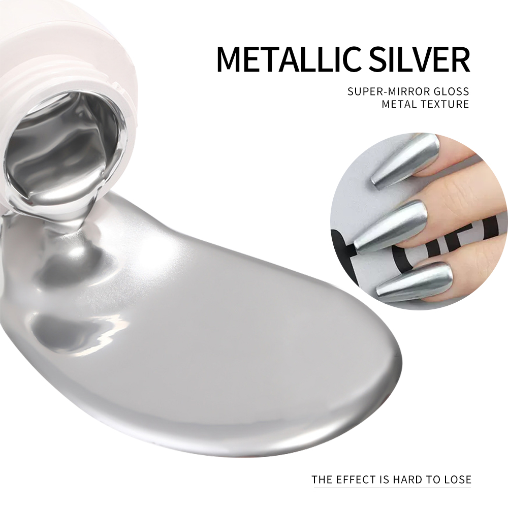 5ml 실버 골드 메탈릭 젤 네일 폴리쉬 크롬 3D 메 - Nail Glitter Chrome 리뷰 및 가격