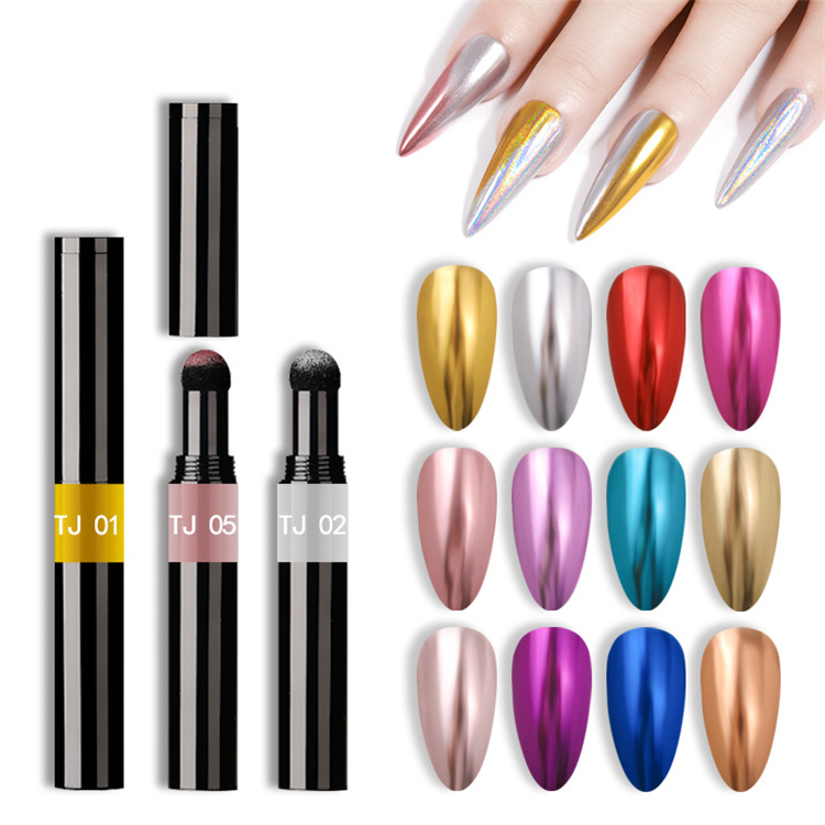 네일 아트 반짝이 거울 파우더 에어 쿠션 매직 펜 효과 - Nail Glitter Chrome 리뷰 및 가격