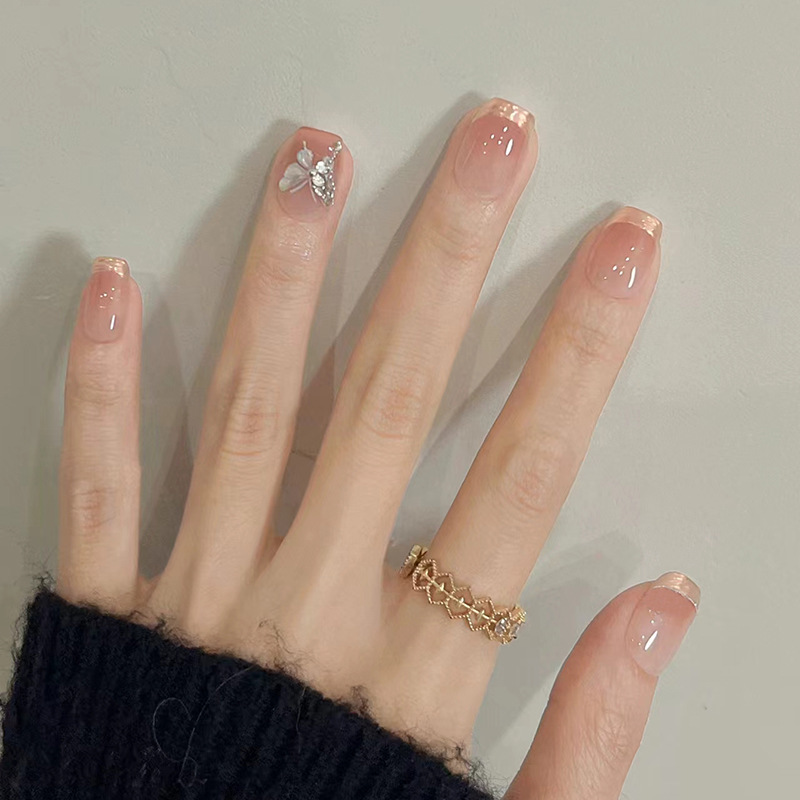 24개입 캣츠아이 심플 글리터 네일 팁 다이아몬드 꽃  - Nail Art Press On 리뷰 및 가격