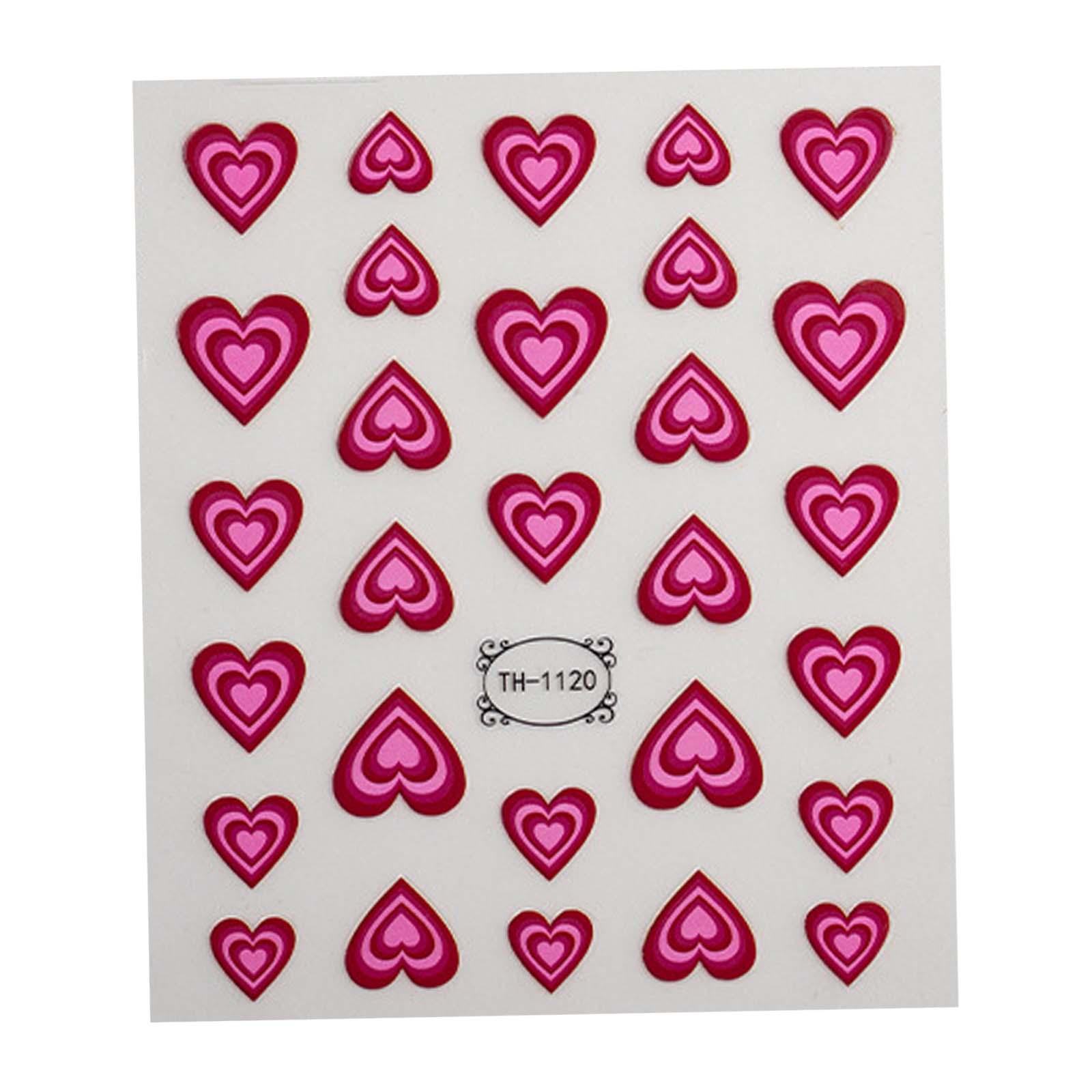 하트 네일 아트 스티커 세트 자체 접착식 사랑 디자인  - Nail Art Valentines Day 리뷰 및 가격
