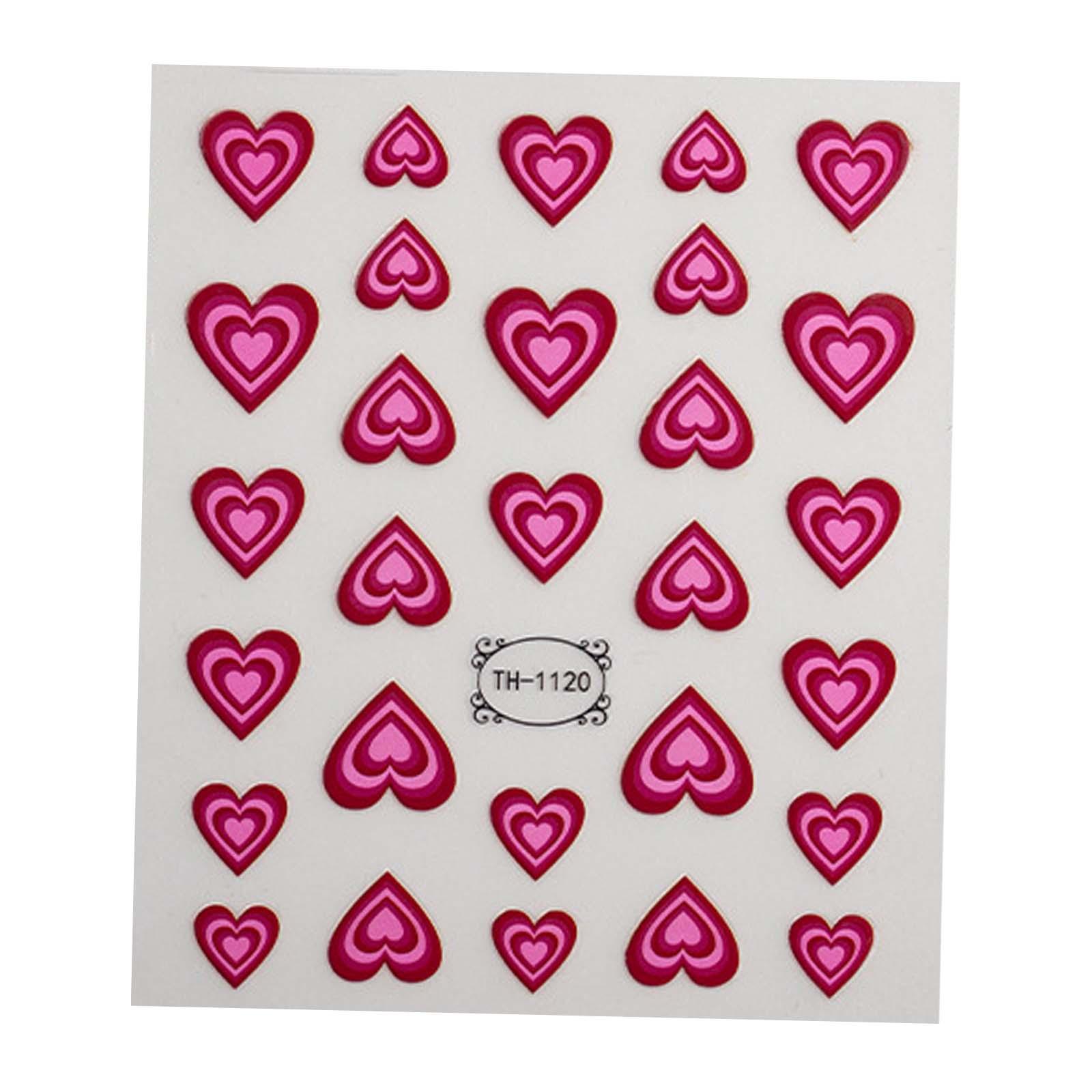하트 네일 아트 스티커 세트 자체 접착식 사랑 디자인  - Nail Art Valentines Day 리뷰 및 가격