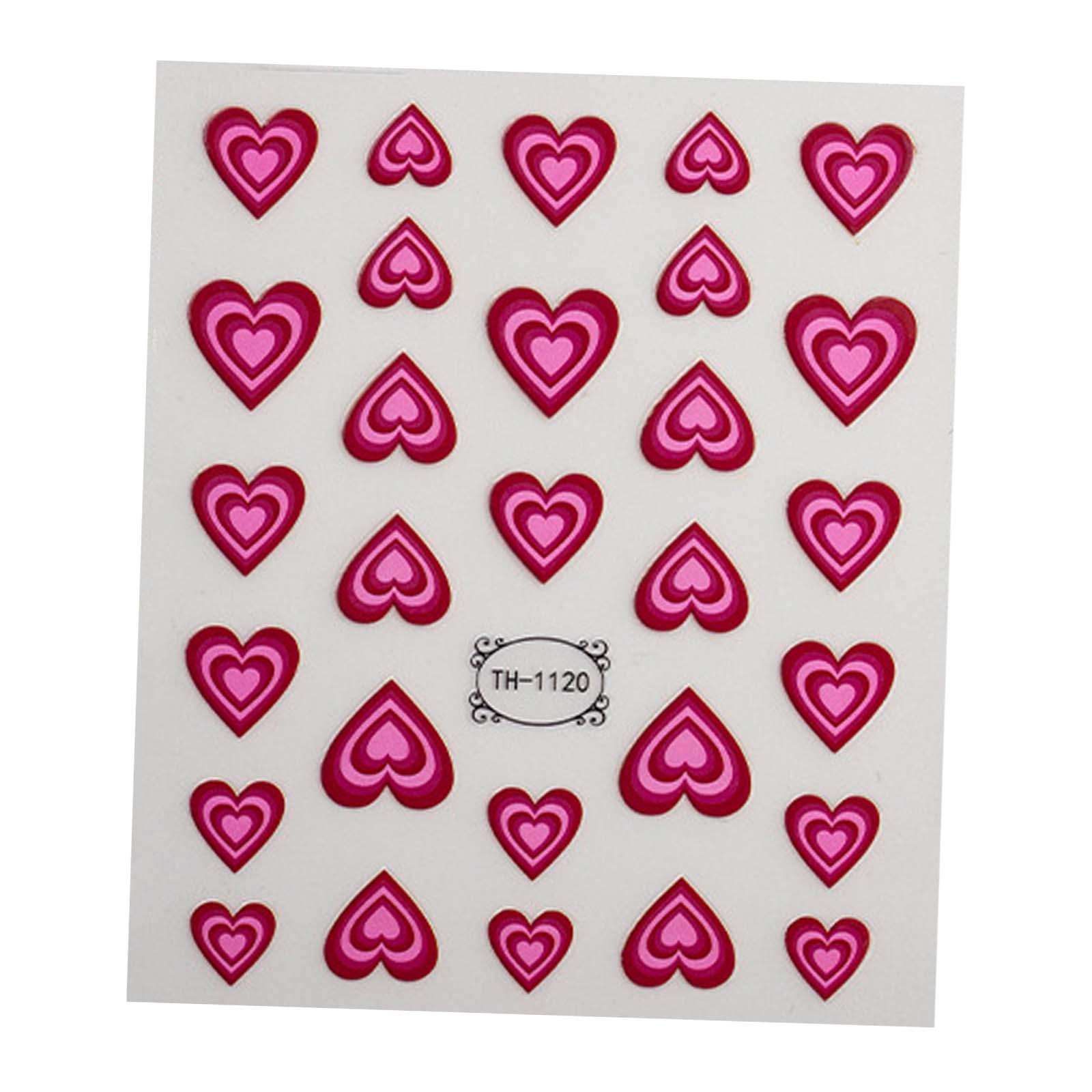 하트 네일 아트 스티커 세트 자체 접착식 사랑 디자인  - Nail Art Valentines Day 리뷰 및 가격