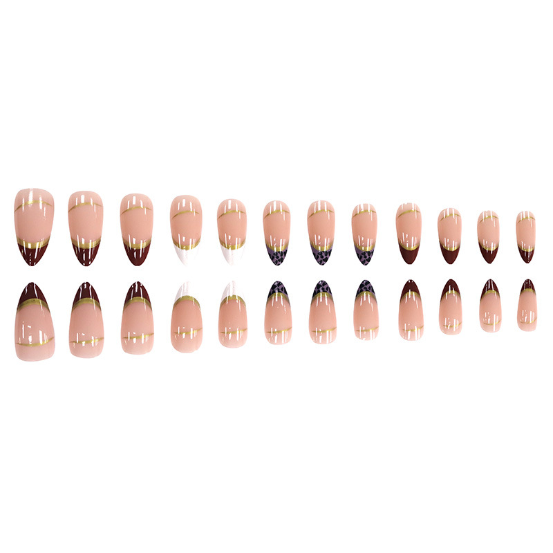 여성용 중간 사이즈 가짜 손톱, 누드 아몬드 네일 아트 - Nail Art Leopard 리뷰 및 가격