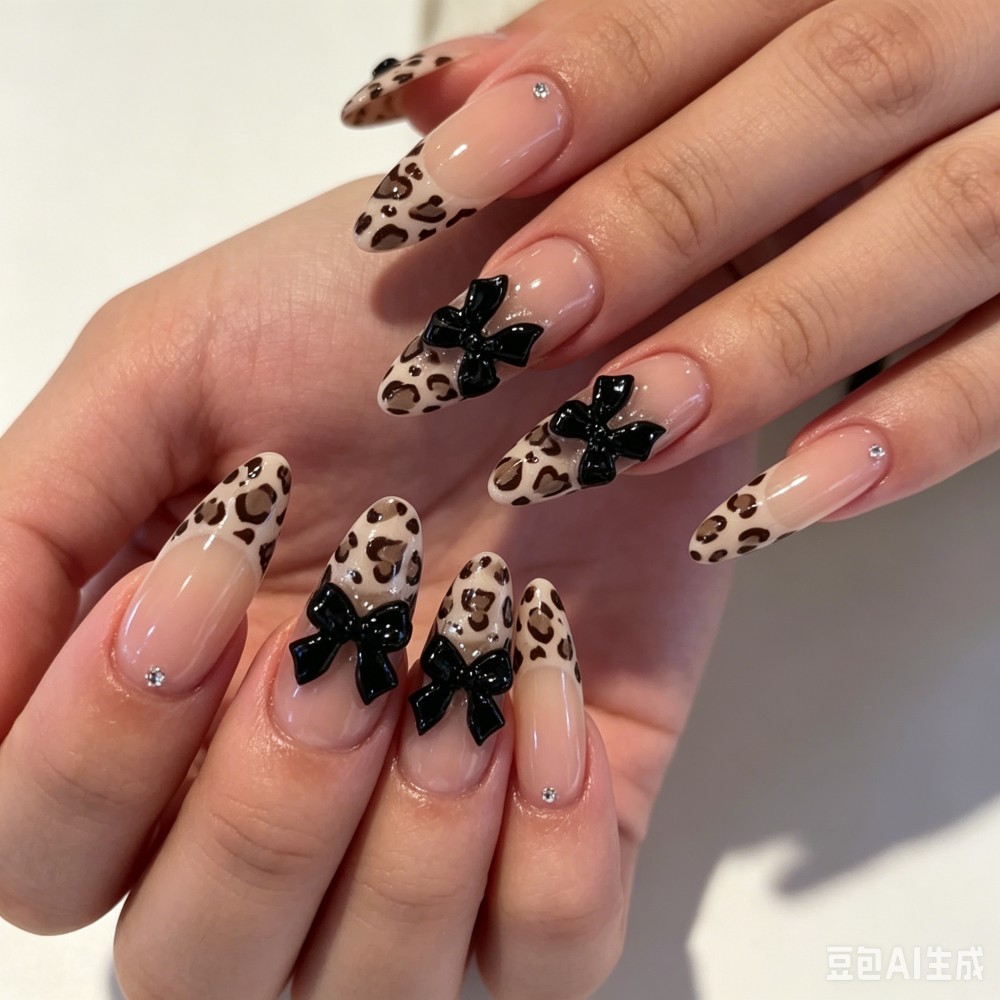 24개 프렌치 아몬드 프레스온 네일 레오파드 프린트 인 - Nail Art Leopard 리뷰 및 가격