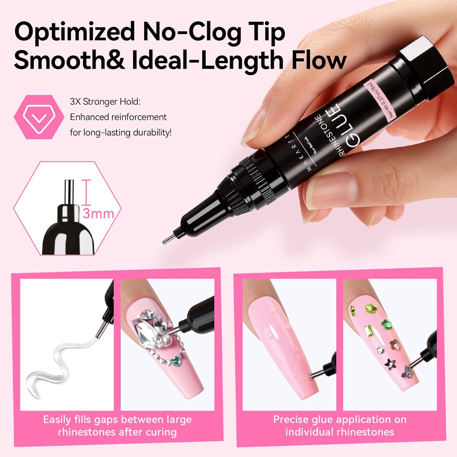 마카트 네일 라인스톤 글루 4개입 8ml 강력 접착제  - Nail Fan Brush 리뷰 및 가격